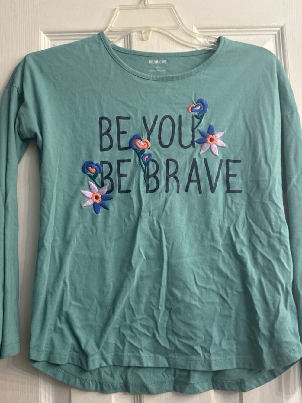 Girls' Gymboree Teal 'Be You Be Brave' Long-Sleeve Shirt size L (10-12)